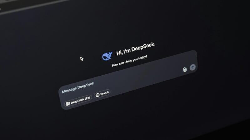 The Great Agentic AI Reality Check: Why 40% of Projects Will Fail by 2027 1 Screen displaying AI chat interface DeepSeek on a dark background.